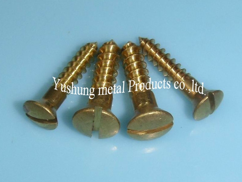 Brass Wood Screw Slotted Oval Head