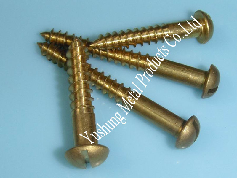 Brass Wood Screw Slotted Round Head