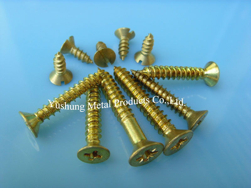 Brass sheet screw