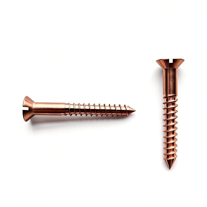 Silicon Bronze Wood Screws Slotted Flat Head