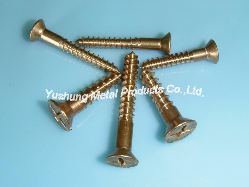 Silicon Bronze Wood Screw R&P Flat Head